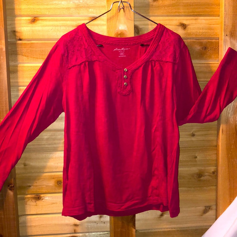 Eddie Bauer Lace Detail Top
